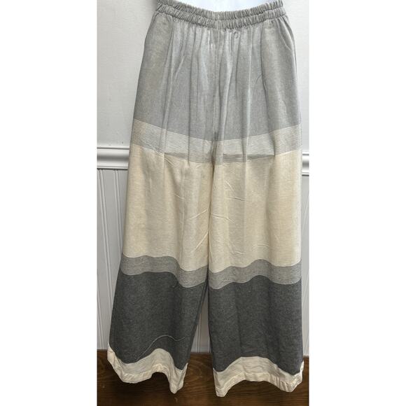 Karma Nepal Crafts Women's M Cotton Baggy Boho Pants Harem Gray Beige Whimsy￼ - Picture 5 of 12